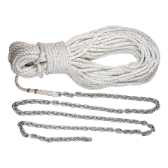 Lewmar 69000336 280 Foot Anchor Rode Kit - 1/4 inch G4 Chain Spliced to 1/2 inch 3-Strand Rope