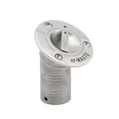316 Stainless Steel 30 degree 1-1/2 inch Hose Deck Fill Waste | Whitecap 6126AEPA