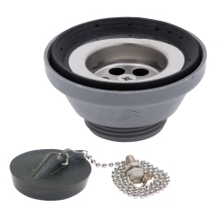 Ambassador S01-0104-UP 1-1/2 inch Straight Sink Drain with Ultra-Mirror Strainer and Stopper