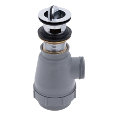 1-1/2 inch Flip Trap Sink Drain (with Overflow), 1-1/4 inch-M Thread (Chrome) | Ambassador Marine S01-0516-CP-R