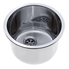 Cylinder Sink (Ultra-Mirror Finish) 304 Stainless Steel, 2 inch Drain, SoundKOTE | Ambassador Marine S14-2700-UM-R