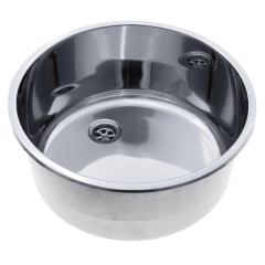 Cylinder Sink (Ultra-Mirror Finish) 304 Stainless Steel, 2 inch Drain, SoundKOTE | Ambassador Marine S14-2806-UM-R