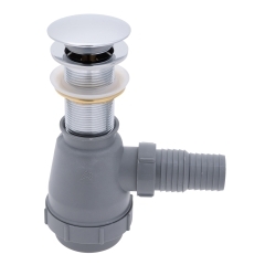 1-3/4 inch Touch Trap Sink Drain with Cover, no Overflow, 1-1/4 inch & 1-1/2 inch Hose Barb (Chrome) | Ambassador Marine V03-0709-CP-R