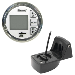  Faria Beede Instruments 13852 Chesapeake White SS Depth Sounder with Transom Mounted Transducer 