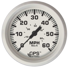  Faria Beede Instruments 33147 Dress White 60 MPH GPS Speedometer Gauge 