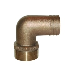 Groco PTHC-5000 Bronze 90 Degree Pipe-to-Hose Adapter, 5 inch NPT x 5 inch Hose ID