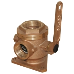 Groco SBV-1500-P Bronze Flanged Seacock with 1/4 inch NPT Side Port