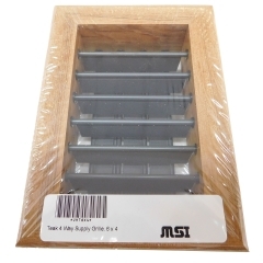 MSI Marine Systems VHT6X4 Teak 4 Way Supply Grille 6 x 4