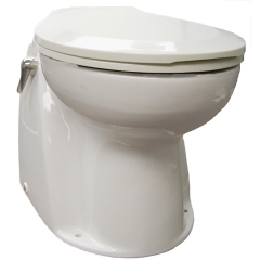 Raritan AVLWF01203 Atlantes Toilet with Elongated Bowl, 12V - Fresh Water with Timed Handle Control 