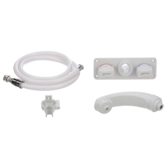 Elegance White Tap Faucet with Mixer and Pull-Out Shower Handset