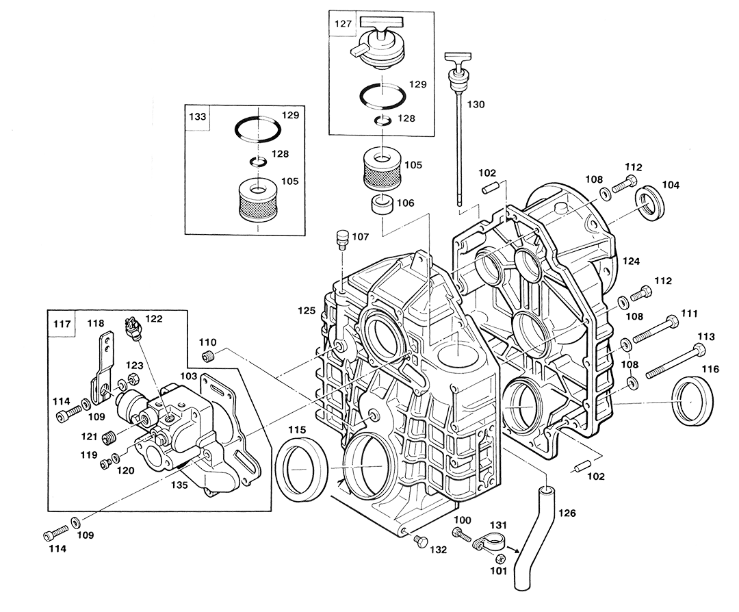Hurth 630 V-Drive Housing Diagram